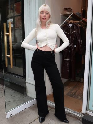 Kimberly Flare With Horsebit in Rich Black