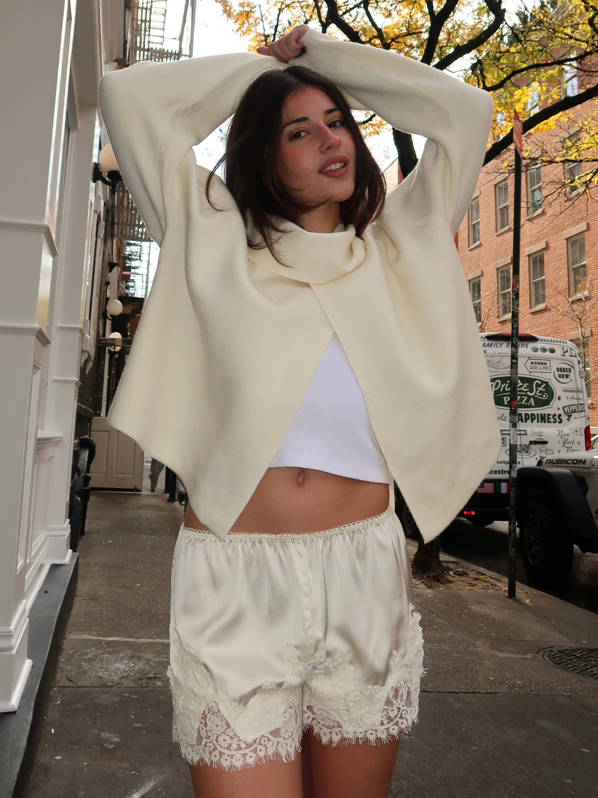 Benicia Scarf Sweater in Cream - Image 2